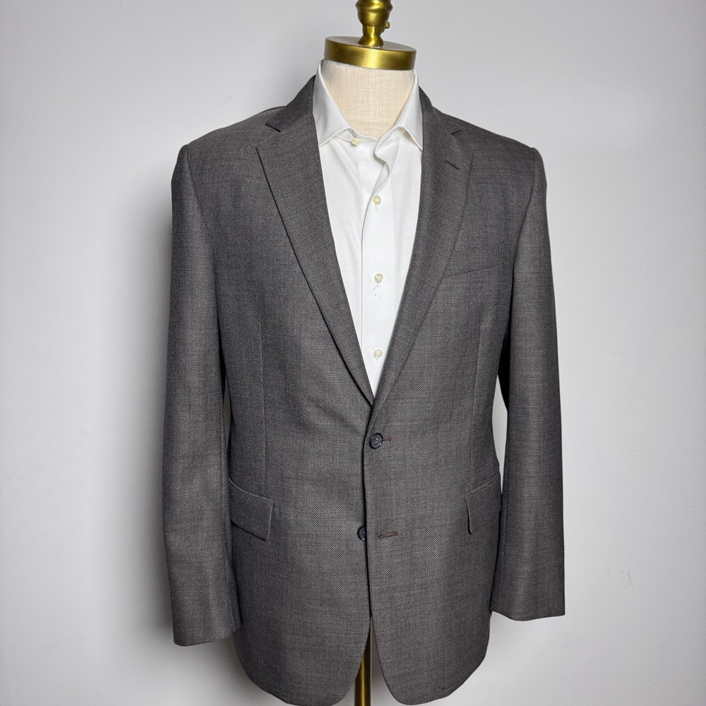 Brooks Brothers Blazer Mens 40R Brown Textured Regent Fit Wool Sport Coat
